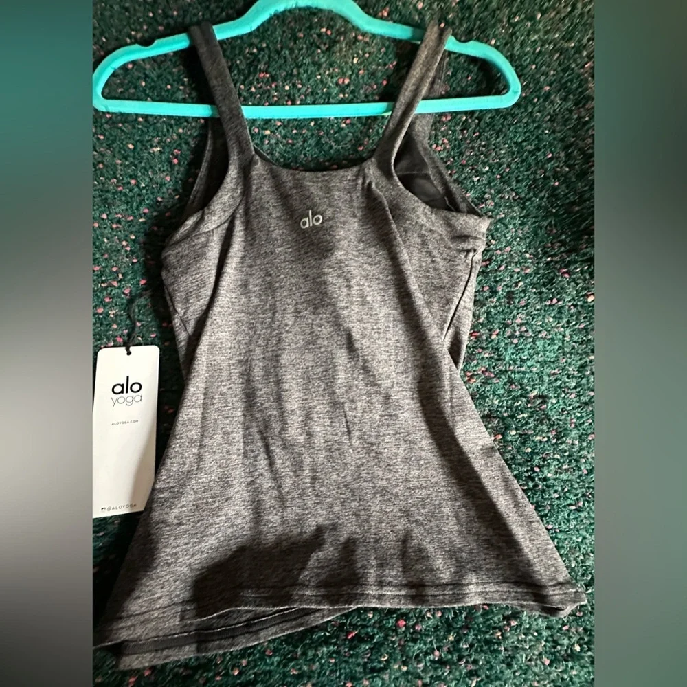 ALO YOGA Alosoft Complete Tank NWT Gray Strappy Activewear Top S